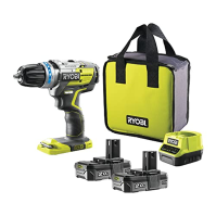 RYOBI 18 V ONE+ bezuhlíkový akumulátorový vrtačka s šroubovákem R18PDBL-220S 2-rychlostní převodovka, max. točivý moment 60 Nm,